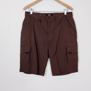 Farwest Men's Cargo Shorts in Brown Size 34 Gorpcore Athletic Sporty Athleisure